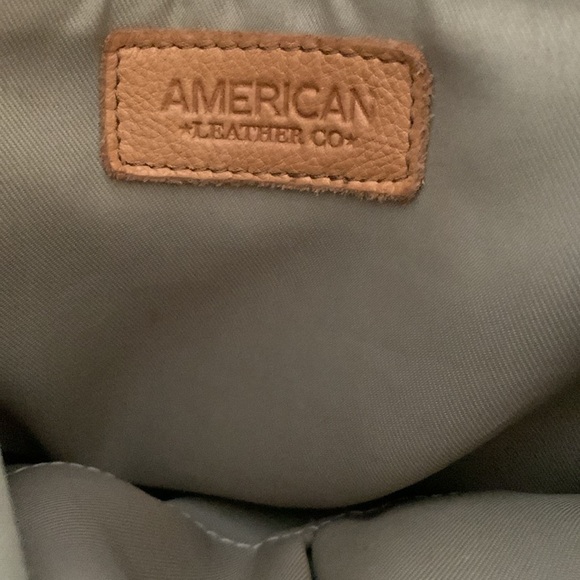 American leather beige color real leather bag two front pockets beautiful - Picture 7 of 8